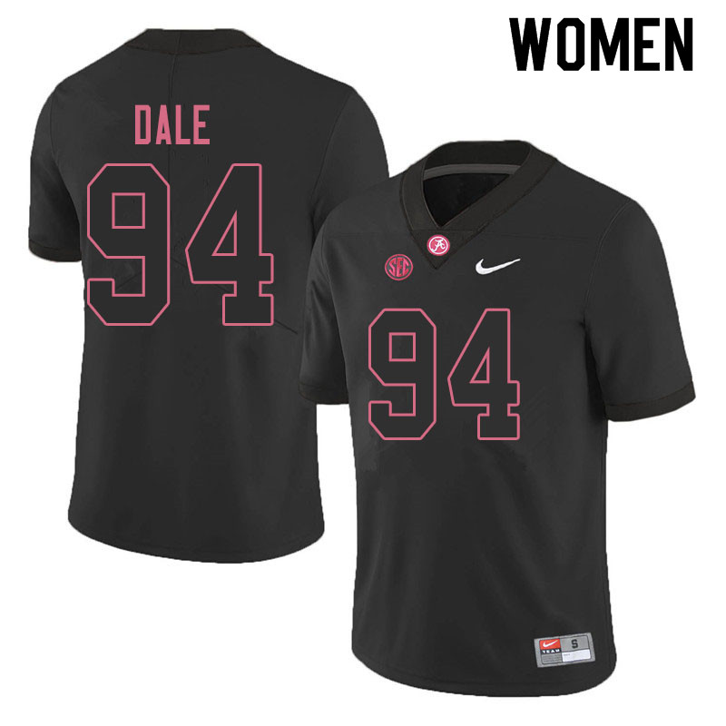 Women #94 DJ Dale Alabama Crimson Tide College Football Jerseys Sale-Blackout